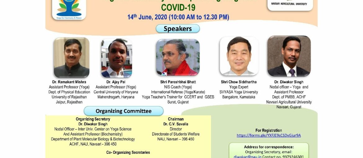 National live webinar on Yoga for Immunity buildup and fight against COVID-19