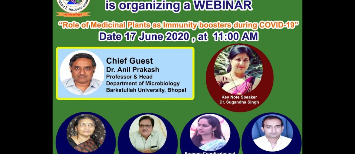 Webinar "Role of Medicinal Plants as Immunity boosters during COVID-19"