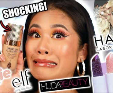 TESTING NEW DRUGSTORE AND LUXURY MAKEUP|Charlotte Tilbury Ciate Lottie London Estee Lauder & more!