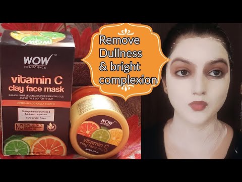 Wow Vitamin"C" clay face mask|For skin brightening & remove dullness|Review+Demo