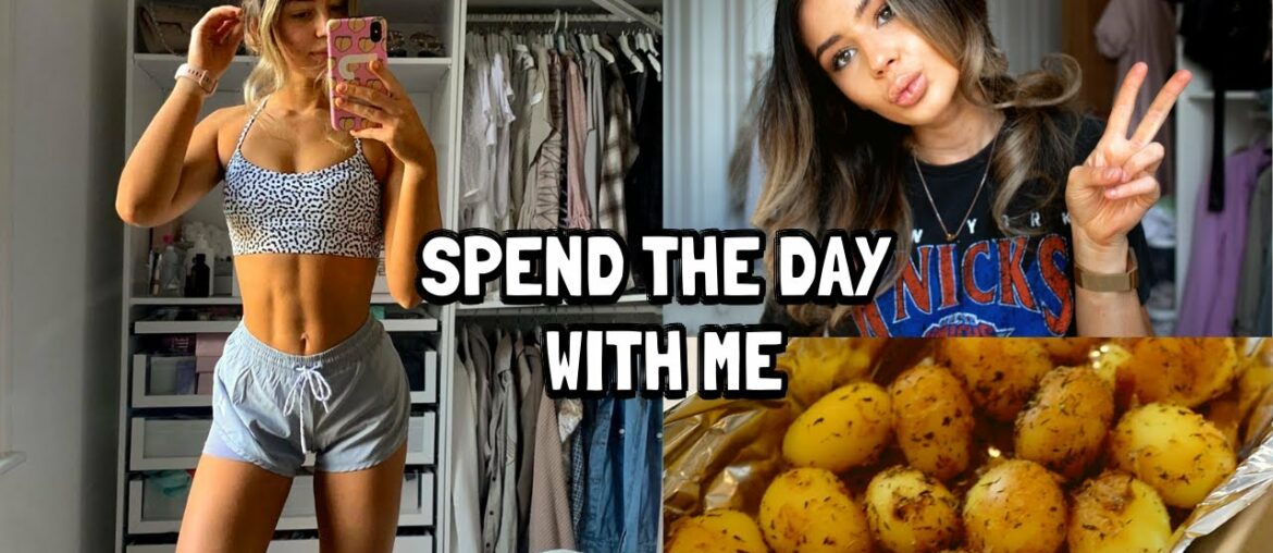 DAY IN THE LIFE | diy home curly blow dry, working out + food