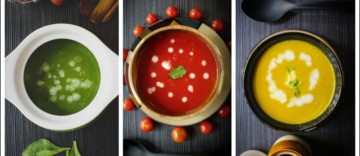 3 HEALTHY WEIGHT LOSS VEG. SOUPS | SPINACH SOUP | BEETROOT SOUP | PUMPKIN SOUP | VITAMIN A,B,C,K