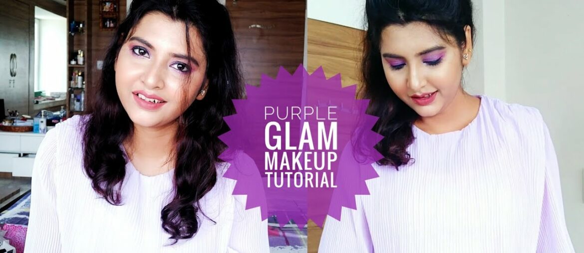 Purple Glam Makeup Tutorial || Barsha Basu