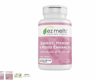 EZ Melts Energy Memory & Mood Enhancer, Methylated B-Complex, Sublingual Vitamins, Vegan, Zero Sugar