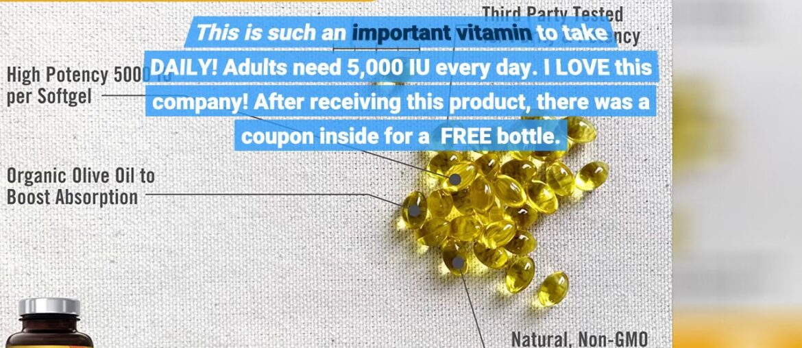 NatureWise Vitamin D3 5,000 IU for Healthy Muscle Function, Bone Health, & Immune Support  Non...