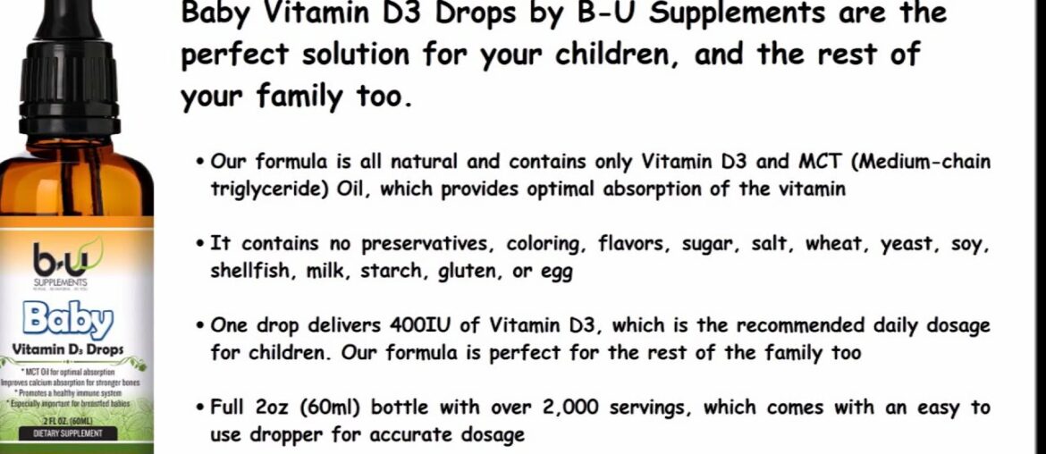 B-U Supplements - The benefits of Vitamin D3 for children and family