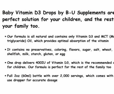 B-U Supplements - The benefits of Vitamin D3 for children and family