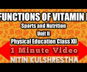 Functions of Vitamin E in 1 Minute Video for Class 12th