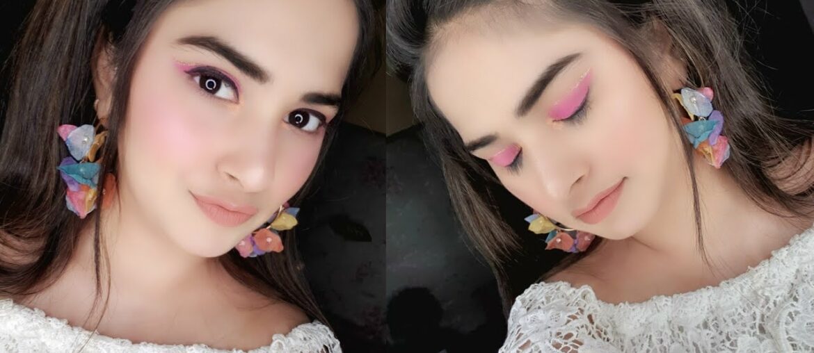 #GRWM  Glowy Makeup Look | Pink Eye Makeup  #glowyskin