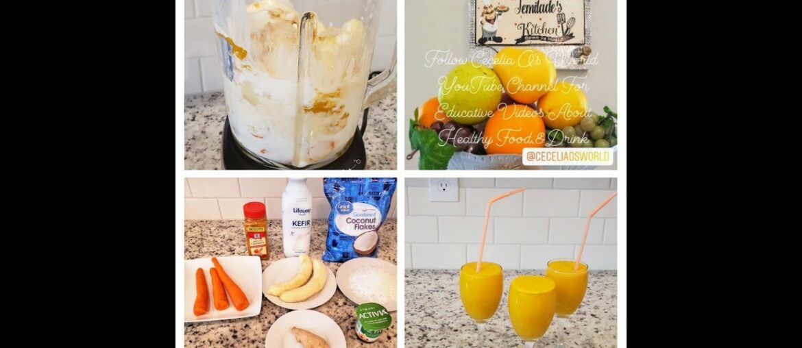 Anti-aging, Good Eye Vision Support and Immune Booster Shake - Carrot Coconut Banana Shake