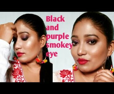 Black & purple smokey eye makeup