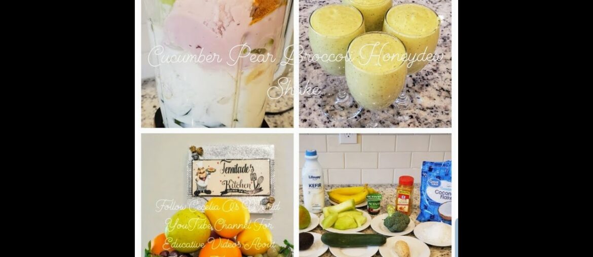 Day 3 Weight lose Shake Challenge - Cucumber Pear Broccoli Honeydew- #Debloat,#Loseweight,#Antiaging