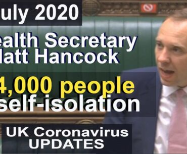 Matt Hancock presents the latest UK Covid 19 Coronavirus updates 14 July 2020
