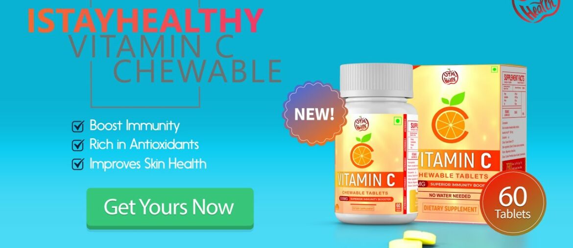 Premium Chewable Vitamin C tablets for Immunity Booster | Glowing skin | Brain, Eyes, Heart & Joints