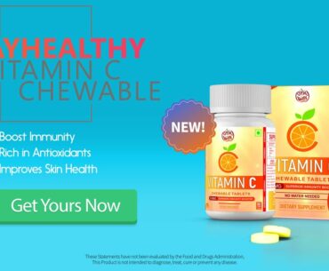 Premium Chewable Vitamin C tablets for Immunity Booster | Glowing skin | Brain, Eyes, Heart & Joints