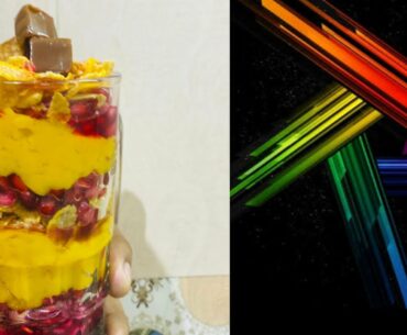 Mango smoothie with pomegranate