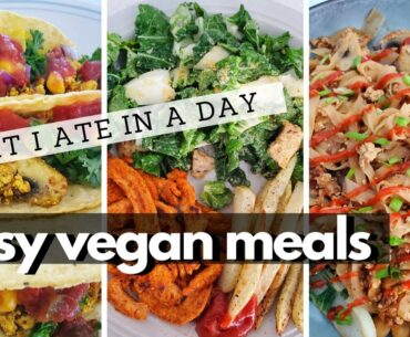 WHAT I ATE IN A DAY (Easy Vegan Meals & Supplement I'm Taking)