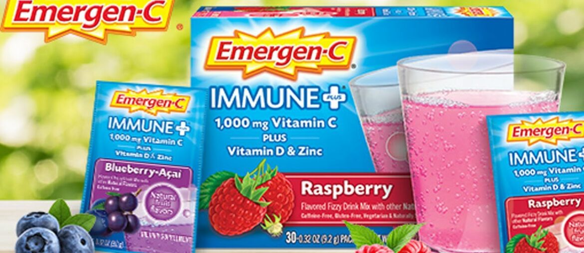 Emergen-C Immune+ Vitamin C 1000mg Powder, Plus Vitamin D And Zinc (30 Count, Super Orange Flav...