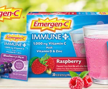 Emergen-C Immune+ Vitamin C 1000mg Powder, Plus Vitamin D And Zinc (30 Count, Super Orange Flav...