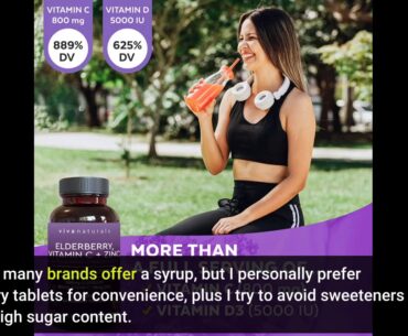 [review] Elderberry, Vitamin C, Zinc, Vitamin D 5000 IU & Ginger Immune Support Supplement, 2 M...