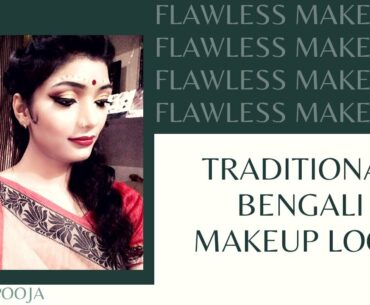 Traditional Bengali makeup look || Durga puja makeup look || traditional saree look || Iconic Pooja