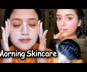 My Daughter's Morning Skincare and Glowy Makeup for Online Classes !!!