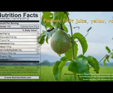 Passion fruit juice, yellow, raw (Nutrition Data)