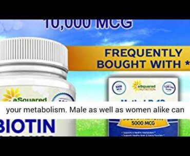 Biotin with 10,000 MCG - Max Strength Vitamin B Supplement for Men & Women, Vitamin B7 Biotin Pills