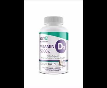 ENU Nutrition   High Potency 5000 IU Vitamin D3 in Organic Coconut Oil
