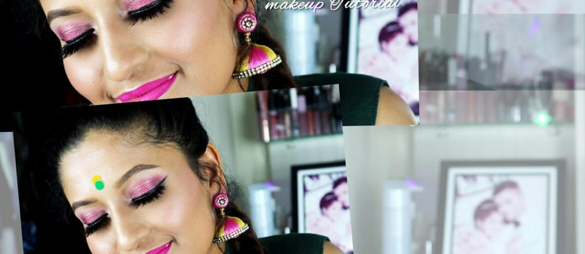 Pink Makeup Tutorial/glowing pink/traditional makeup tutorial/essence epic sunset palette