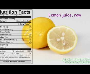 Lemon juice, raw (Nutrition Data)