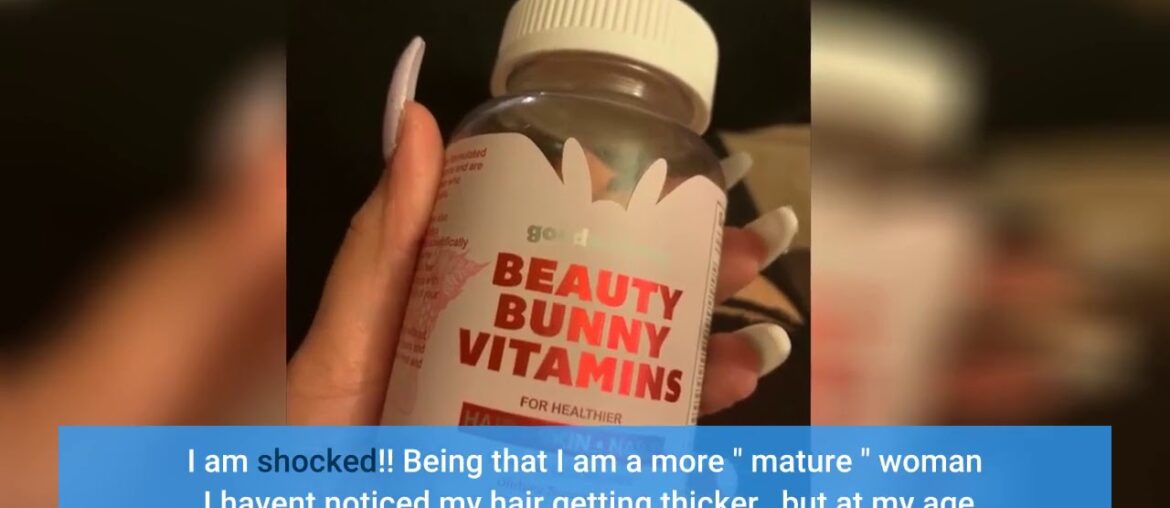 Good Gummy Beauty Bunny Sugar Hair Gummy Vitamins - Biotin Gummies Infused with Coconut Oil wit...