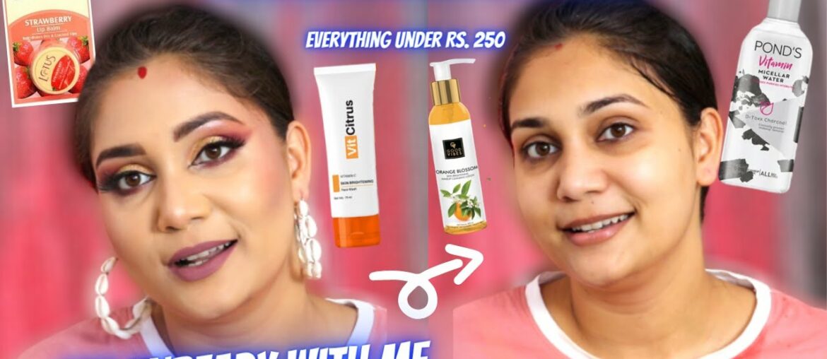 Get Unready With me using affordable skincare that works / VitCitrus Skincare Review/Nidhi Katiyar