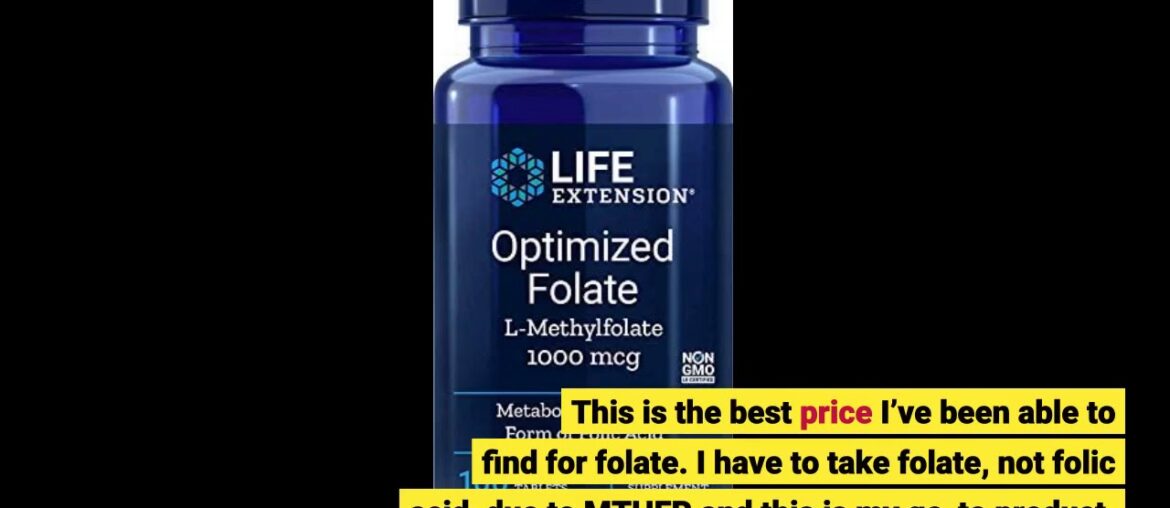 Life Extension Optimized Folate (L-Methylfolate) 1000mcg, 100 Vegetarian Tablets