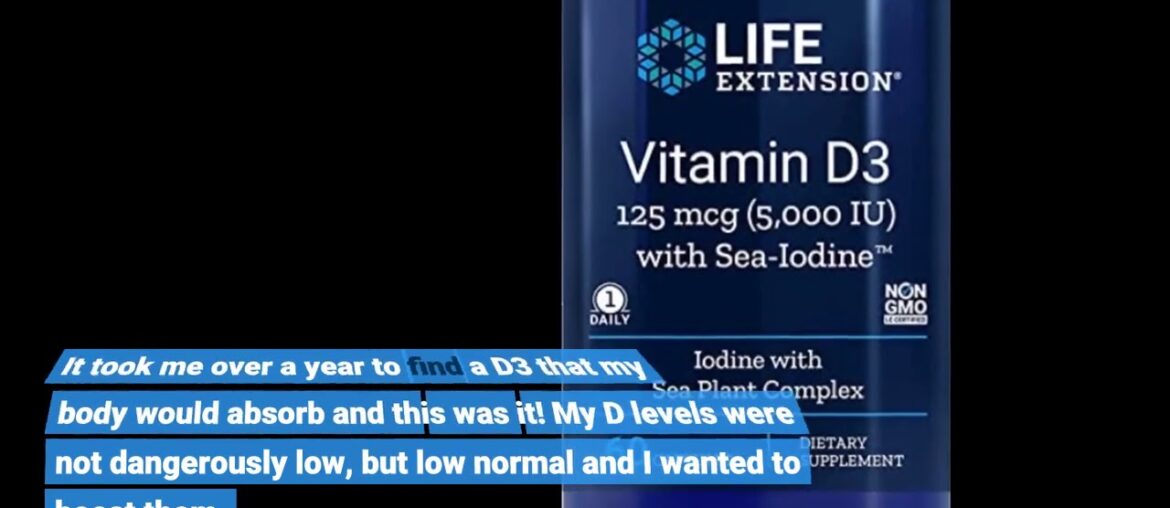 Life Extension Vitamin D3 5000 Iu with Sea-Iodine Capsules, 60 Count, Package may vary