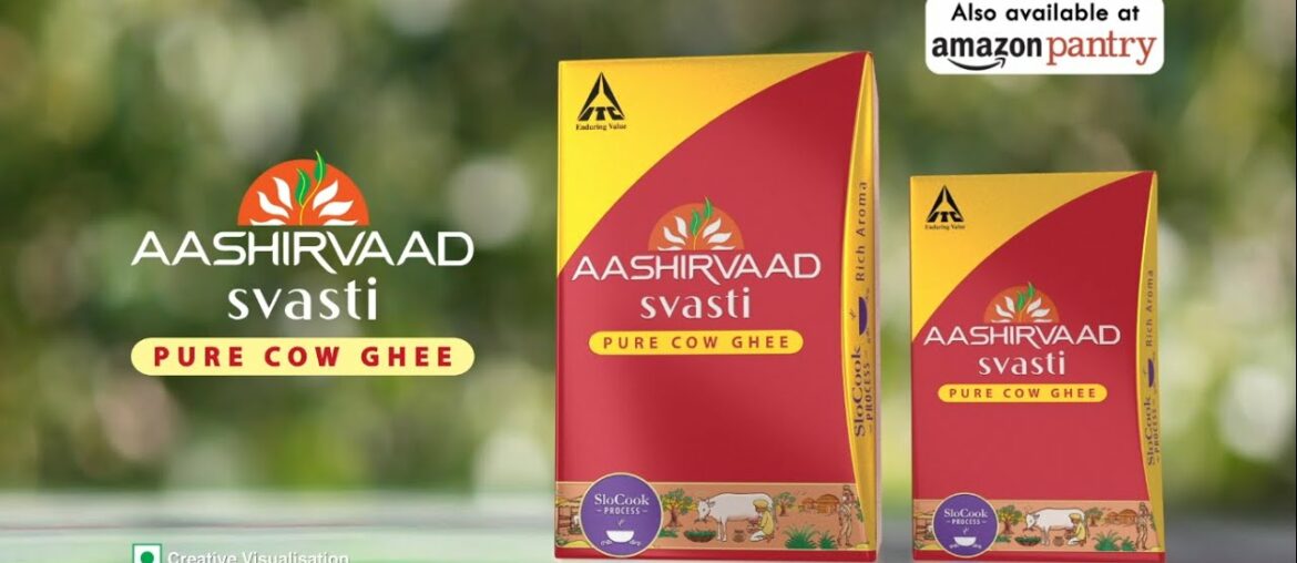 Aashirvaad Svasti Pure Cow Ghee-slocooked for rich aroma and Vitamin A for Immunity