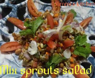 Mix sprouts salad (Healthy, nutritious, protein & vitamin enriched salad)