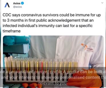 The CDC suggests COVID-19 immunity lasts for three months
