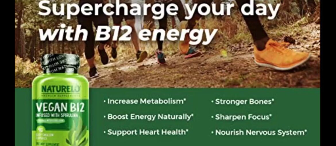 NATURELO Vegan B12 with Organic Spirulina - Best Natural Supplement for Energy, Metabolism and...