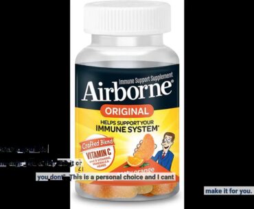 Vitamin C 750mg - Airborne Very Berry Flavored Gummies (42 count in a bottle), Gluten-Free Immu...