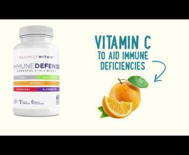 5-in-1 Immune Support Blend of Vitamin C, Zinc, Elderberry, Garlic, Echinacea for Overall Health.