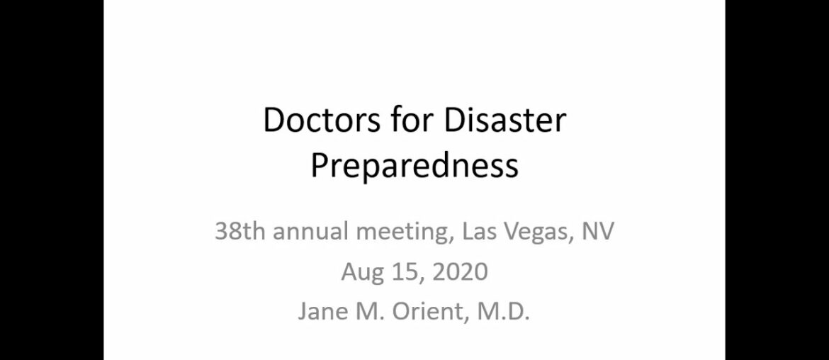 COVID-19: Is there an opportunity in  the crisis? Jane M. Orient, M.D.
