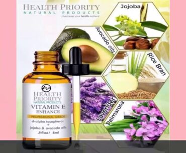 100% Natural Organic Vitamin E Face Serum Reduces Wrinkles Moisturizin