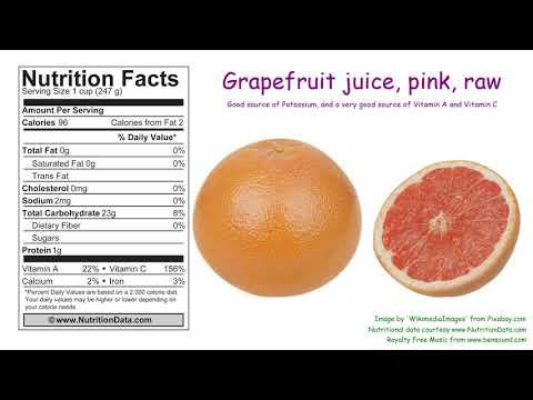 Grapefruit juice, pink, raw (Nutrition Data)