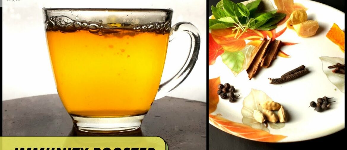 MAKE IMMUNITY BOOSTER IN 2 MINS || GINGER & TURMERIC TEA || AYURVEDIC KARHA ||Calcutta Cooks