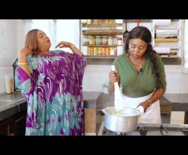 Fresh tilapia with ugali and vegetables