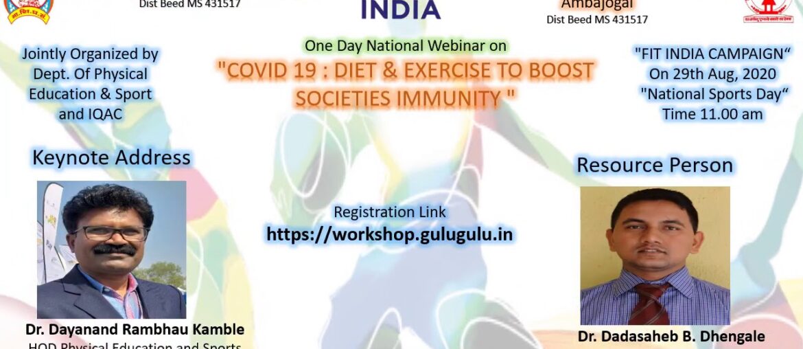 Invitation COVID 19 : Diet & Exercise to Boost Societies Immunity