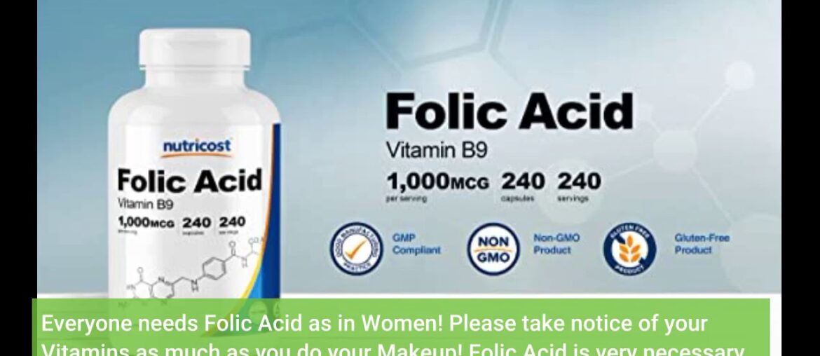 Nutricost Folic Acid (Vitamin B9) 1000 mcg, 240 Capsules