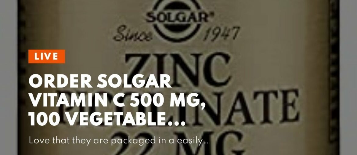 Buy Solgar Vitamin C 500 mg, 100 Vegetable Capsules - Antioxidant & Immune Support - Overall He...