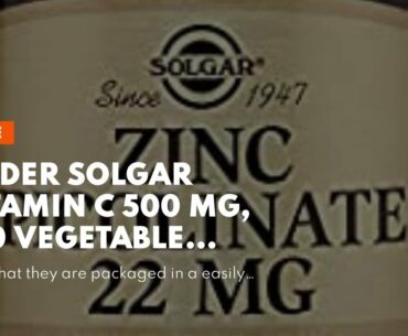 Buy Solgar Vitamin C 500 mg, 100 Vegetable Capsules - Antioxidant & Immune Support - Overall He...